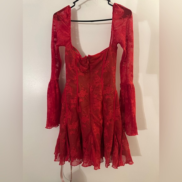 House of CB Red Lace Mini Dress - Picture 2 of 4